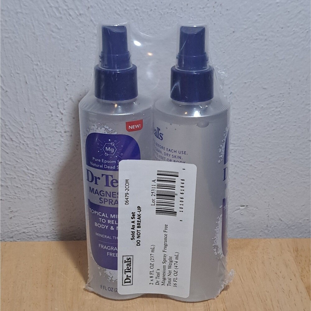 NEW Topical Magnesium Spray Dead Sea Salt Fragrance 8 fl oz Dr Teal s Teals